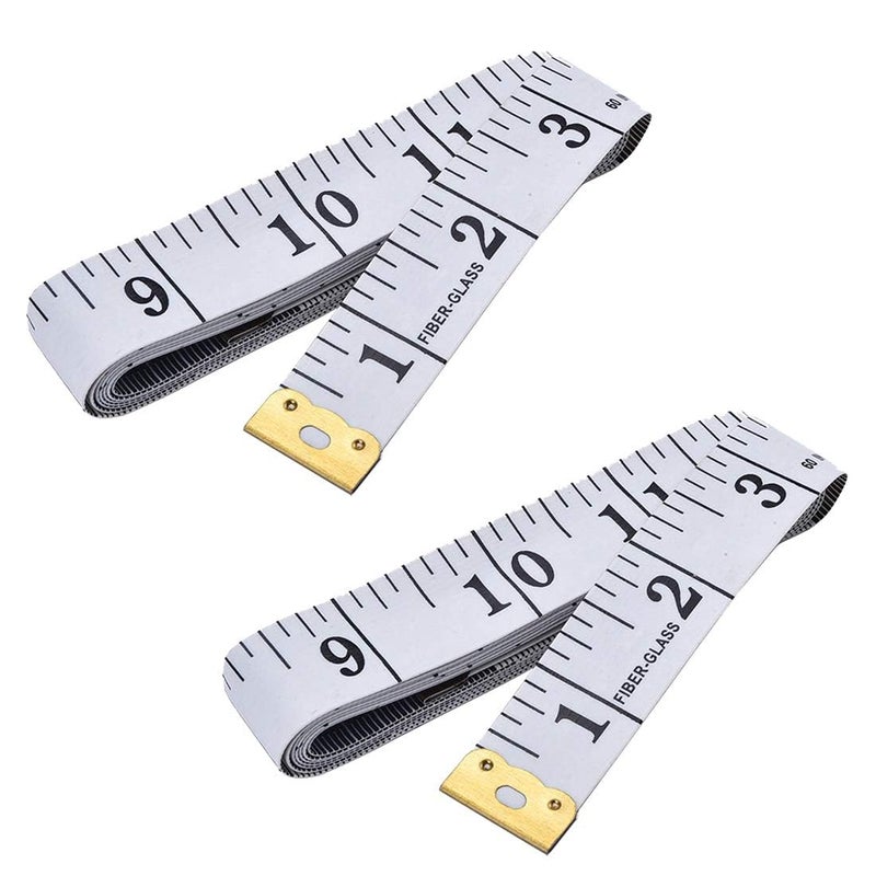 Soft Tape Measure Double Scale Body Sewing Flexible Ruler for Weight Loss Medical Body Measurement Sewing Tailor Craft Vinyl Ruler, Has Centimetre Scale on Reverse Side 60-inch (White)